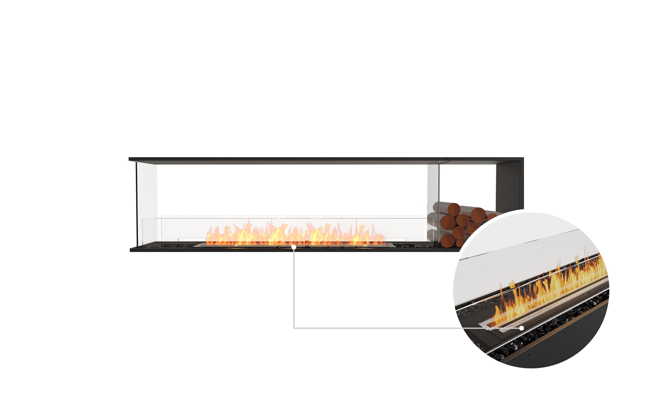 EcoSmart Fire Flex 86PN.BXR Peninsula Fireplace Insert