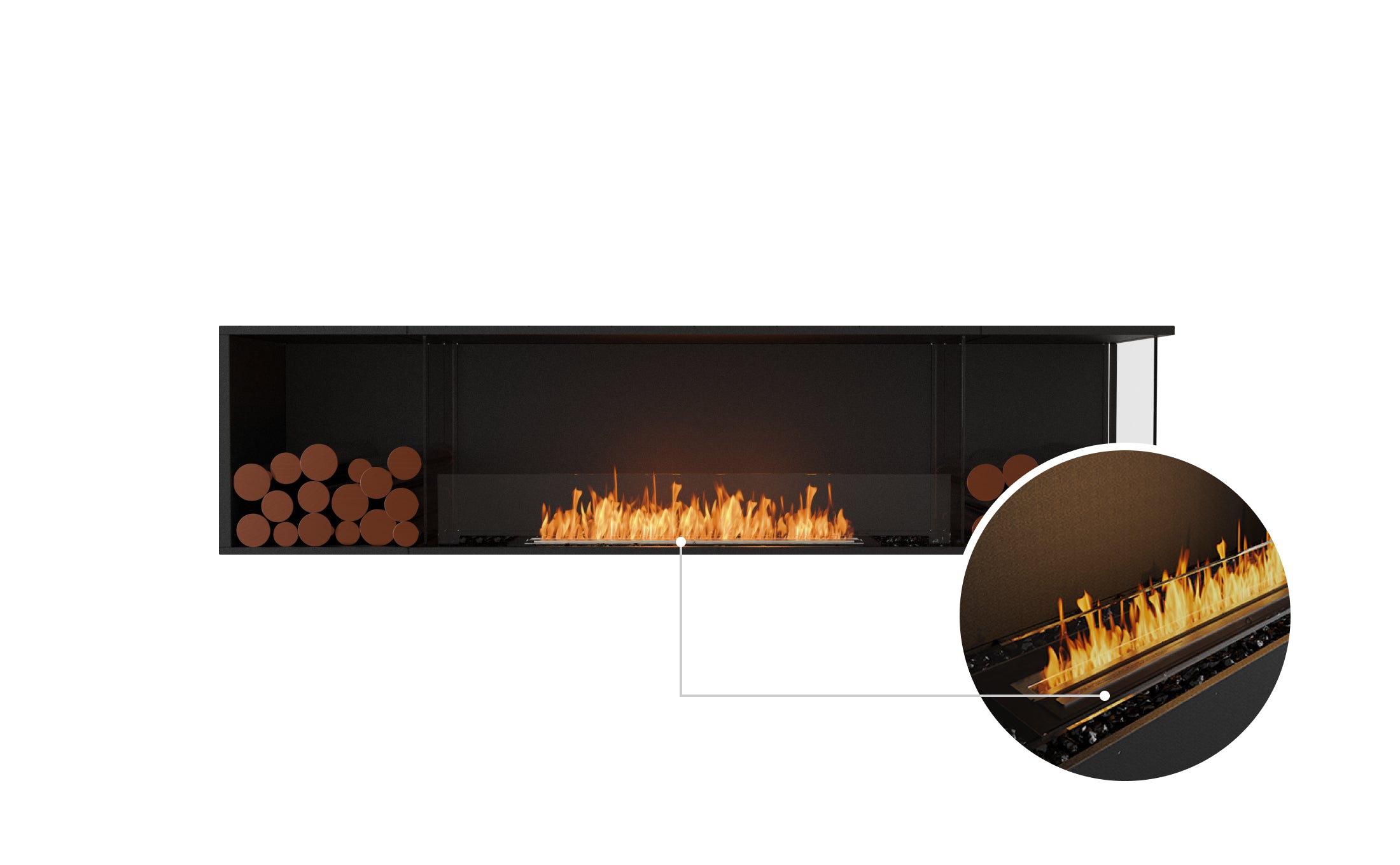 EcoSmart Fire Flex 86RC.BX2 Right Corner Fireplace Insert