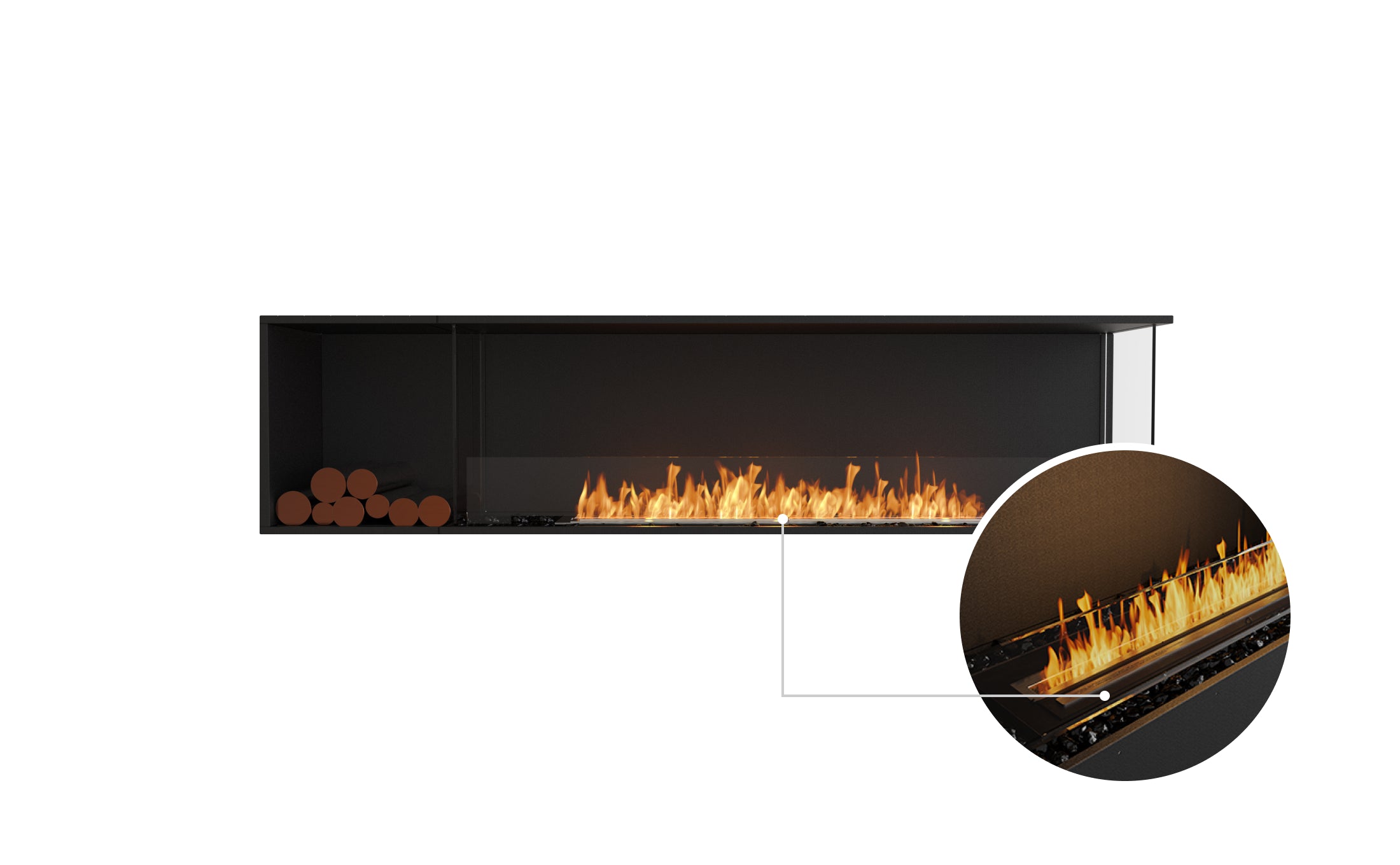 EcoSmart Fire Flex 86RC.BXL Right Corner Fireplace Insert