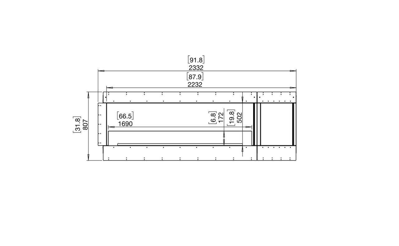 Flex 86RC.BXR Right Corner Fireplace Insert