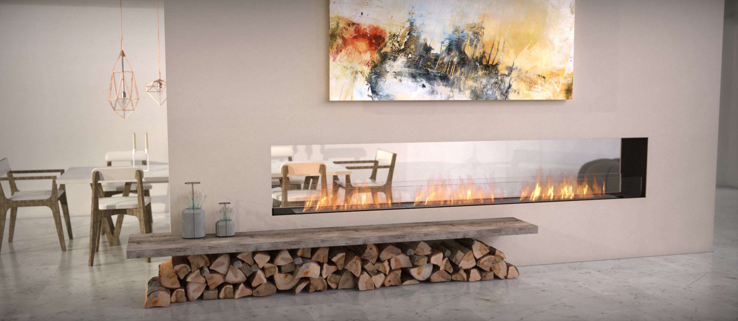 EcoSmart Fire Flex 122DB.BX2 Double Sided Fireplace Insert