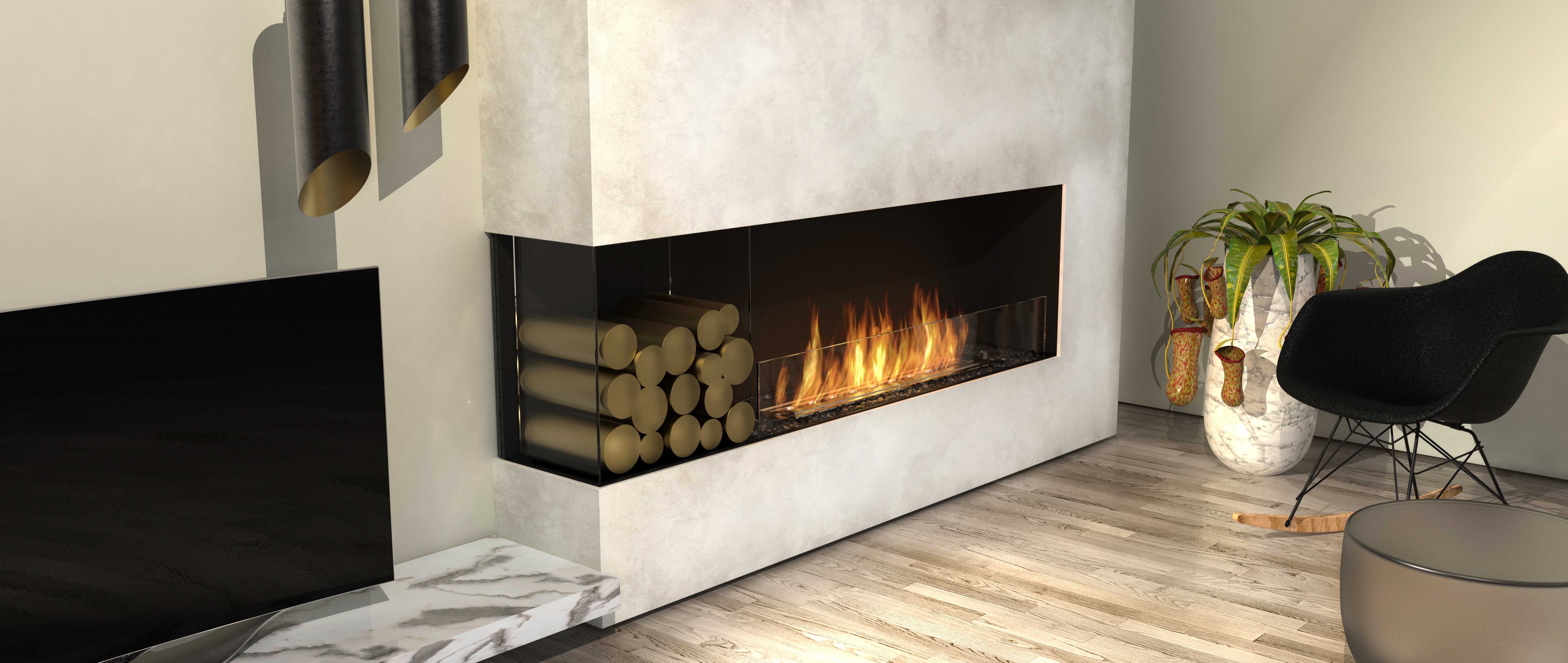 EcoSmart Fire Flex 140LC.BXR Left Corner Fireplace Insert
